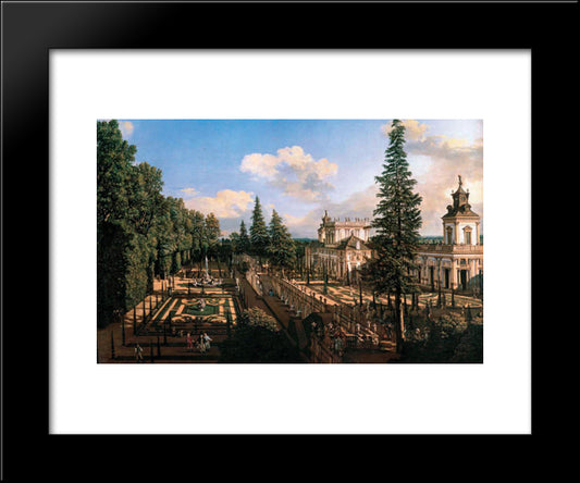 Wilanow Palace As Seen From North East 20x24 Black Modern Wood Framed Art Print Poster by Bellotto, Bernardo