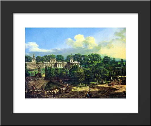 Wilanow Palace Seen From The Entrance 20x24 Black Modern Wood Framed Art Print Poster by Bellotto, Bernardo
