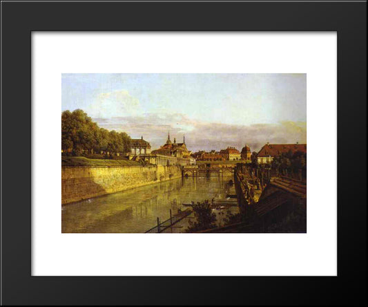 Zwinger Waterway 20x24 Black Modern Wood Framed Art Print Poster by Bellotto, Bernardo