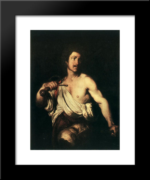 David With The Head Of Goliath 20x24 Black Modern Wood Framed Art Print Poster by Strozzi, Bernardo