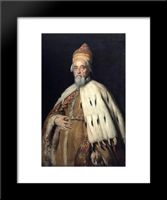 Doge Francesco Erizzo 20x24 Black Modern Wood Framed Art Print Poster by Strozzi, Bernardo