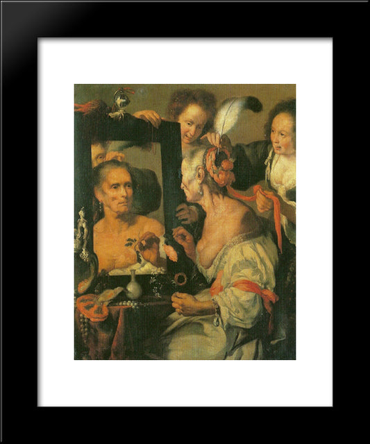 Old Coquette 20x24 Black Modern Wood Framed Art Print Poster by Strozzi, Bernardo