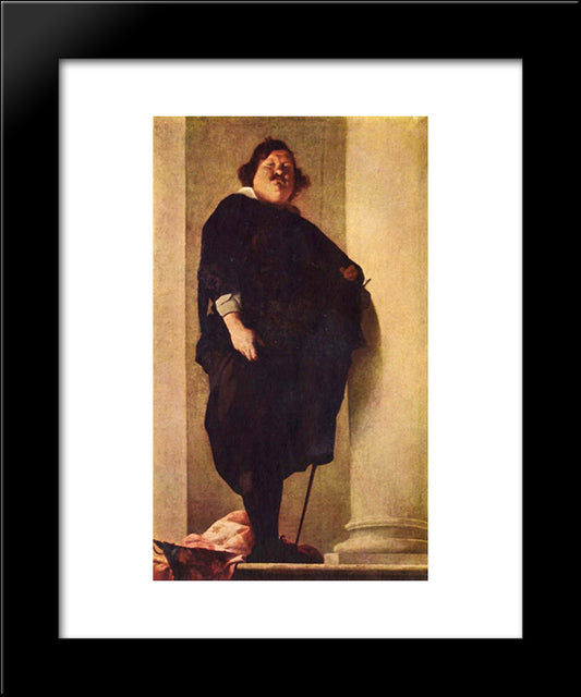 Portrait Of A Fat Gentleman 20x24 Black Modern Wood Framed Art Print Poster by Strozzi, Bernardo