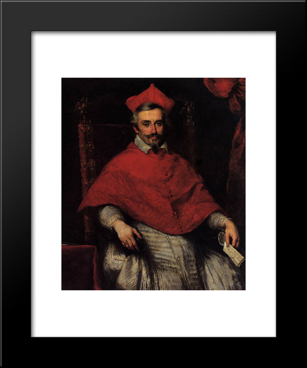 Portrait Of Cardinal Federico Cornaro 20x24 Black Modern Wood Framed Art Print Poster by Strozzi, Bernardo
