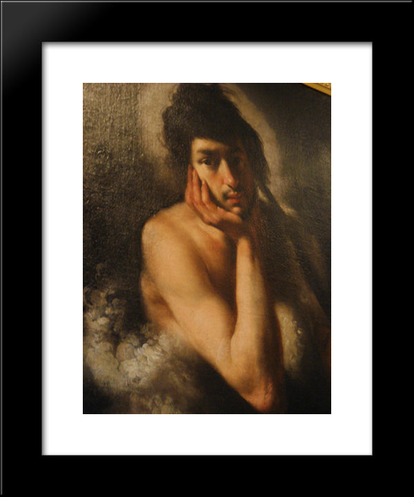 Saint John The Baptist (Detail) 20x24 Black Modern Wood Framed Art Print Poster by Strozzi, Bernardo