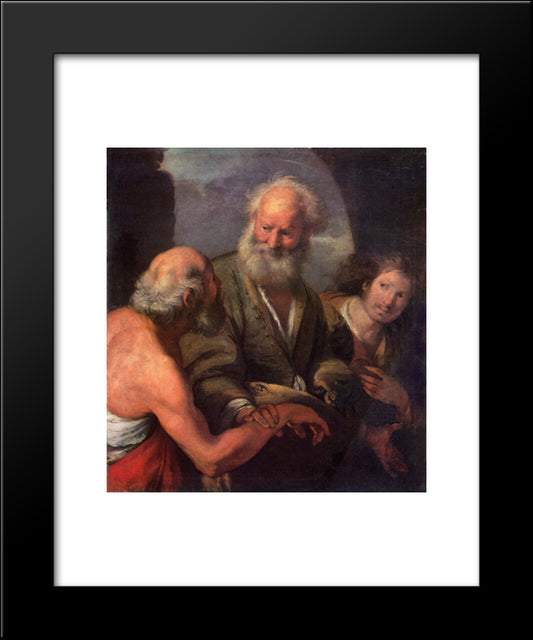 St. Peter Cures The Lame Beggar 20x24 Black Modern Wood Framed Art Print Poster by Strozzi, Bernardo