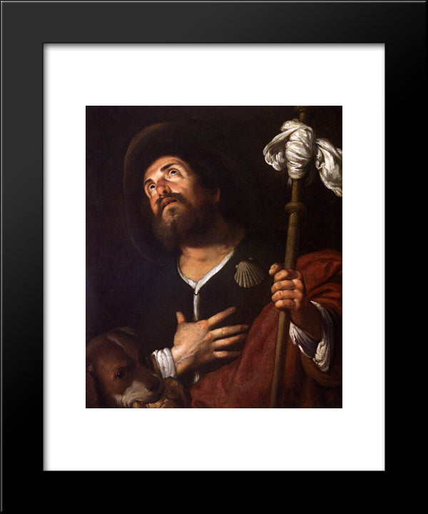 St. Roch 20x24 Black Modern Wood Framed Art Print Poster by Strozzi, Bernardo