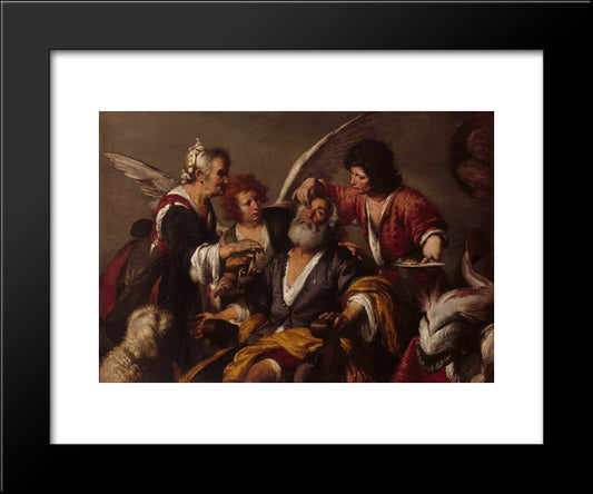 The Healing Of Tobit 20x24 Black Modern Wood Framed Art Print Poster by Strozzi, Bernardo