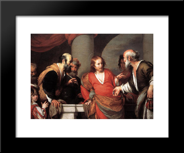 Tribute Money 20x24 Black Modern Wood Framed Art Print Poster by Strozzi, Bernardo