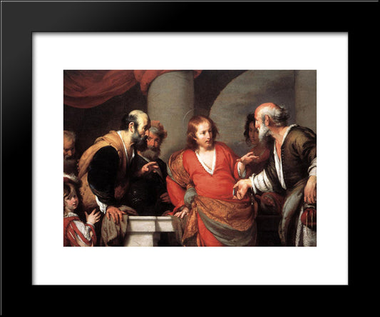 Tribute Money 20x24 Black Modern Wood Framed Art Print Poster by Strozzi, Bernardo