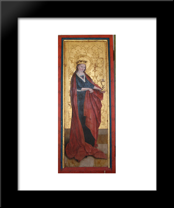 Barbara Of Nicomedia 20x24 Black Modern Wood Framed Art Print Poster by Strigel, Bernhard