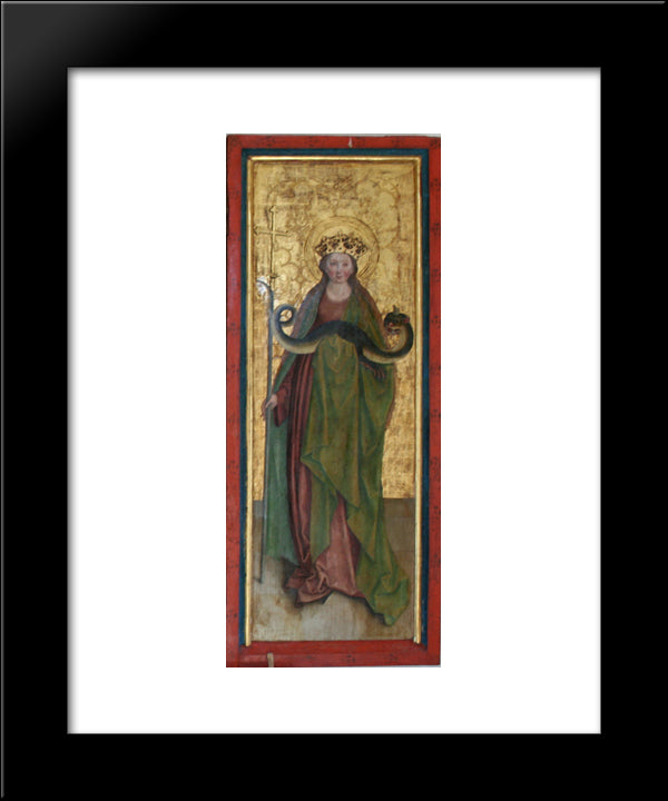 Margaret Of Antioch 20x24 Black Modern Wood Framed Art Print Poster by Strigel, Bernhard