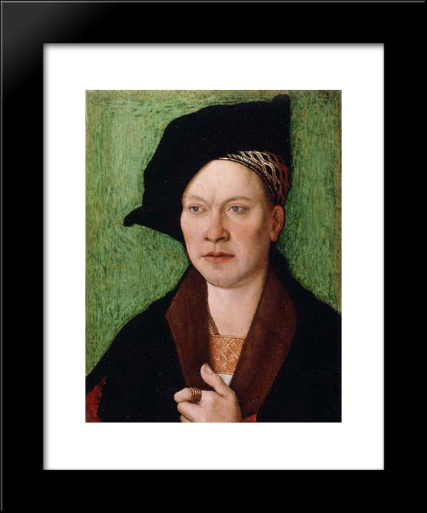 Portrait Of A Gentleman 20x24 Black Modern Wood Framed Art Print Poster by Strigel, Bernhard