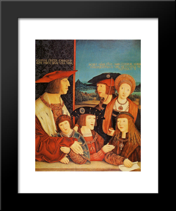 Portrait Of Emperor Maximilian And His Family 20x24 Black Modern Wood Framed Art Print Poster by Strigel, Bernhard