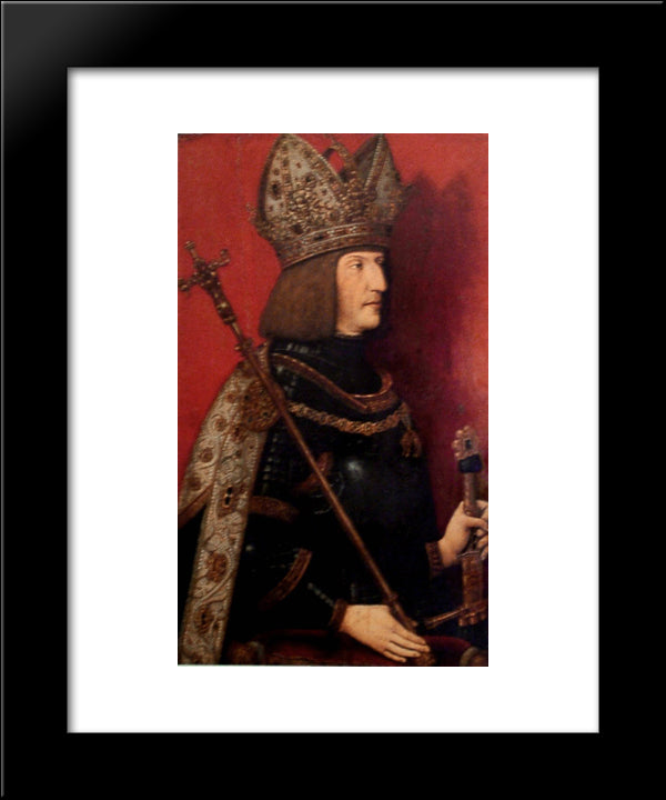 Portrait Of Maximilian I (1459-1519) 20x24 Black Modern Wood Framed Art Print Poster by Strigel, Bernhard