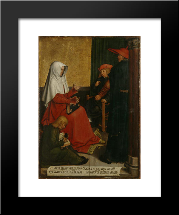 St. Mary Salome And Zebedee With John The Evangelist And James The Great 20x24 Black Modern Wood Framed Art Print Poster by Strigel, Bernhard