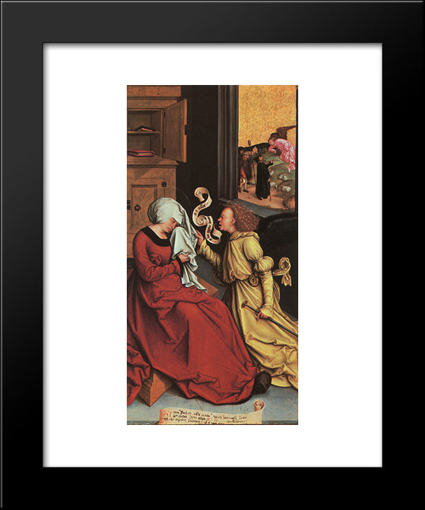 The Announcement To Anne And Joachim 20x24 Black Modern Wood Framed Art Print Poster by Strigel, Bernhard