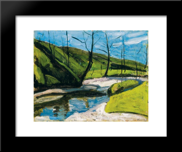 Brookside 20x24 Black Modern Wood Framed Art Print Poster by Por, Bertalan