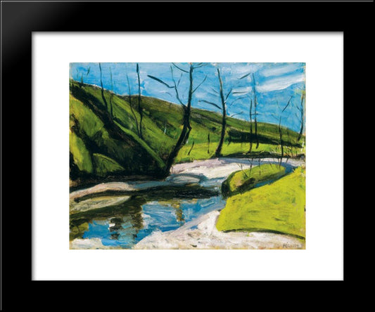 Brookside 20x24 Black Modern Wood Framed Art Print Poster by Por, Bertalan