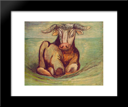 Bull I 20x24 Black Modern Wood Framed Art Print Poster by Por, Bertalan