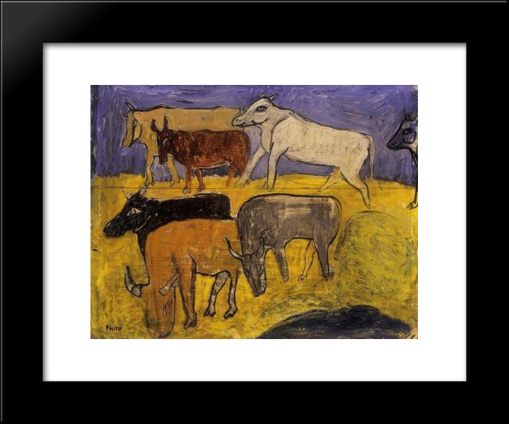 Calf 20x24 Black Modern Wood Framed Art Print Poster by Por, Bertalan
