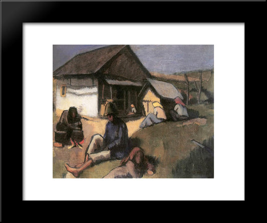 Gypsies 20x24 Black Modern Wood Framed Art Print Poster by Por, Bertalan