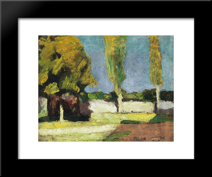 Landscape In The Alfold With Young Men 20x24 Black Modern Wood Framed Art Print Poster by Por, Bertalan