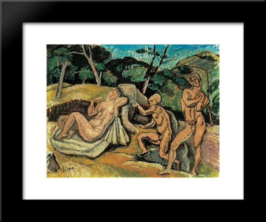 Longing For Pure Love 20x24 Black Modern Wood Framed Art Print Poster by Por, Bertalan