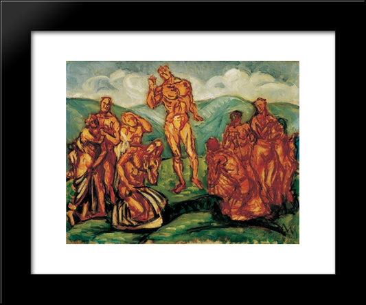 Sermon On The Mountain 20x24 Black Modern Wood Framed Art Print Poster by Por, Bertalan