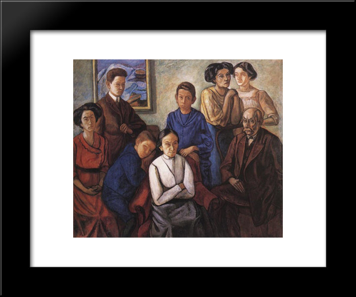 The Family 20x24 Black Modern Wood Framed Art Print Poster by Por, Bertalan