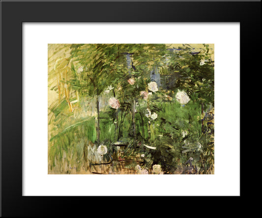 A Corner Of The Rose Garden 20x24 Black Modern Wood Framed Art Print Poster by Morisot, Berthe