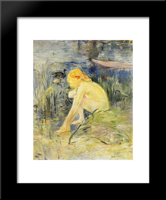 Bather 20x24 Black Modern Wood Framed Art Print Poster by Morisot, Berthe
