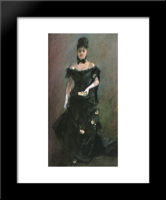 Before The Theatre 20x24 Black Modern Wood Framed Art Print Poster by Morisot, Berthe