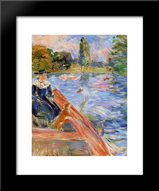 Boating On The Lake 20x24 Black Modern Wood Framed Art Print Poster by Morisot, Berthe