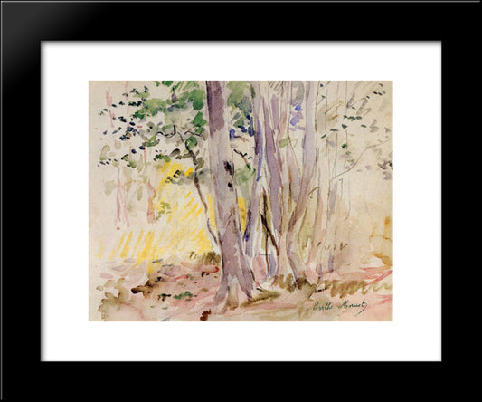 Boulogne Wood 20x24 Black Modern Wood Framed Art Print Poster by Morisot, Berthe