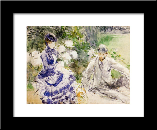 By The Water 20x24 Black Modern Wood Framed Art Print Poster by Morisot, Berthe