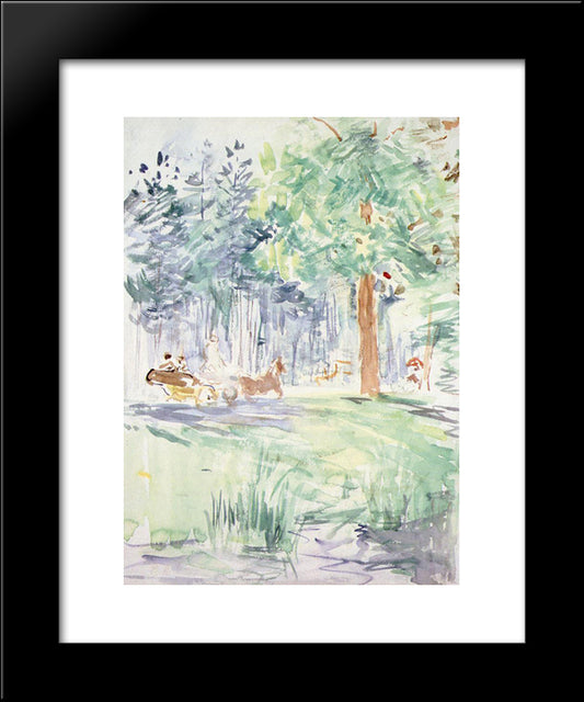 Carriage In The Bois De Boulogne 20x24 Black Modern Wood Framed Art Print Poster by Morisot, Berthe