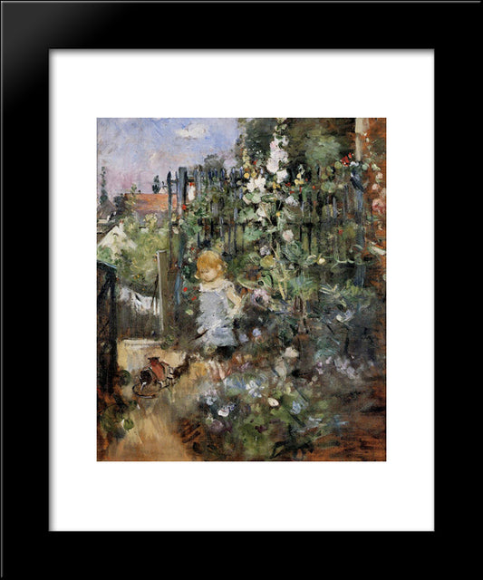 Child In The Rose Garden 20x24 Black Modern Wood Framed Art Print Poster by Morisot, Berthe