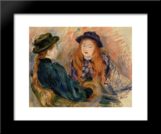 Conversation 20x24 Black Modern Wood Framed Art Print Poster by Morisot, Berthe