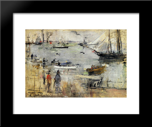 English Seascape 20x24 Black Modern Wood Framed Art Print Poster by Morisot, Berthe