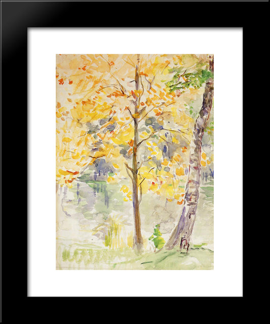 Fall Colors In The Bois De Boulogne 20x24 Black Modern Wood Framed Art Print Poster by Morisot, Berthe