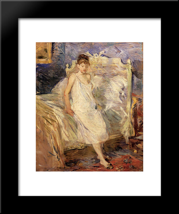 Getting Up 20x24 Black Modern Wood Framed Art Print Poster by Morisot, Berthe