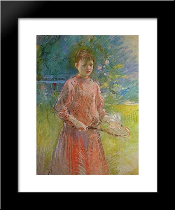 Girl With Shuttlecock (Also Known As Jeanne Bonnet) 20x24 Black Modern Wood Framed Art Print Poster by Morisot, Berthe