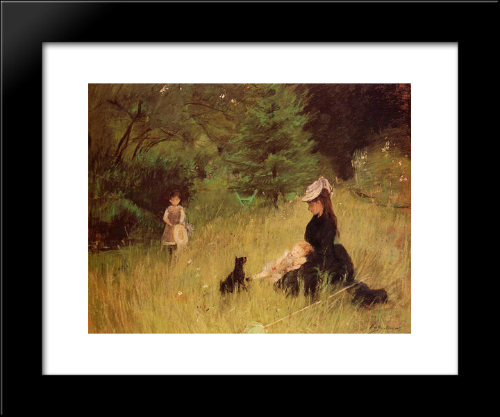 In A Park 20x24 Black Modern Wood Framed Art Print Poster by Morisot, Berthe