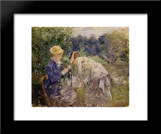 In The Bois De Boulogne 20x24 Black Modern Wood Framed Art Print Poster by Morisot, Berthe