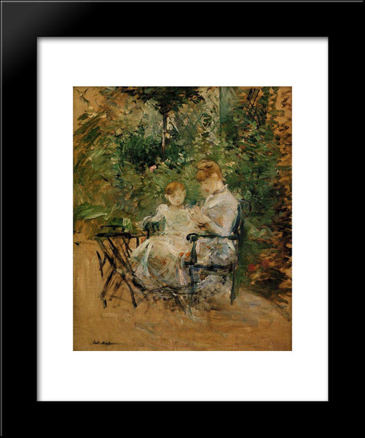 In The Garden 20x24 Black Modern Wood Framed Art Print Poster by Morisot, Berthe