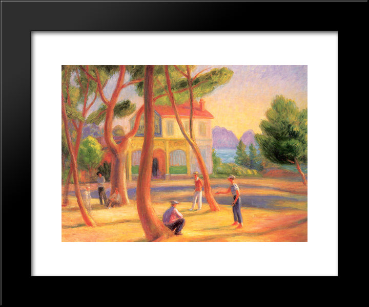Bowlers, La Ciotat 20x24 Black Modern Wood Framed Art Print Poster by Glackens, William James