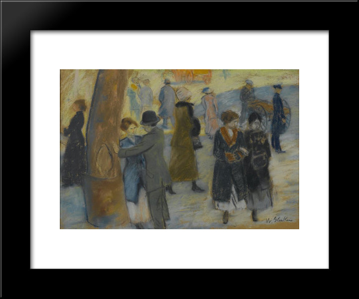 City Scene 20x24 Black Modern Wood Framed Art Print Poster by Glackens, William James