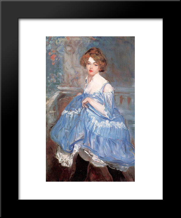 Dancer In Blue 20x24 Black Modern Wood Framed Art Print Poster by Glackens, William James