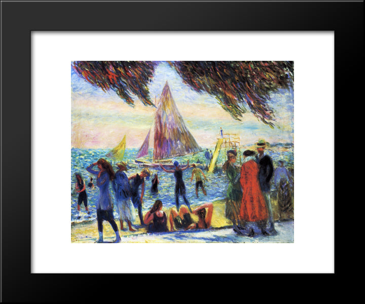 From Under Willows 20x24 Black Modern Wood Framed Art Print Poster by Glackens, William James